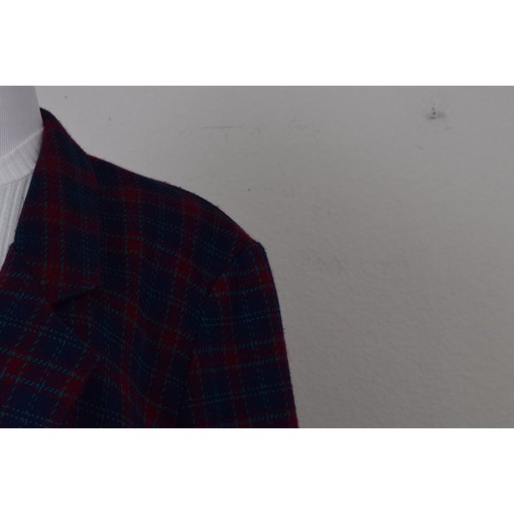 Vintage 80s‎ Purple Plaid/Polyester Women Blazer by Cricket Lane - Picture 6 of 9